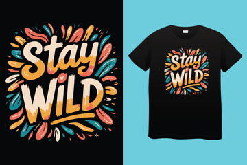 Roam far stay wild nature typography vector t shirt design with minimalist font for outdoor adventurers and nature-inspired graphic apparel prints
