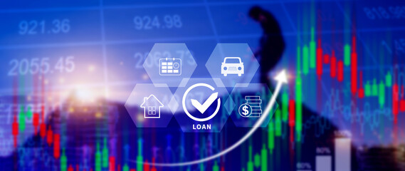 Loan, Financial loan agreement concept, investment and finance concept, fundraising, Personal Loan Assessment and Loans concept. Financial loan agreement