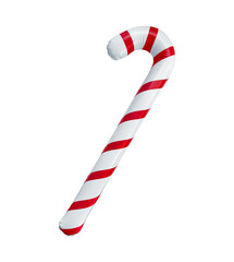 Red and white christmas Candy cane balloon isolated on white background