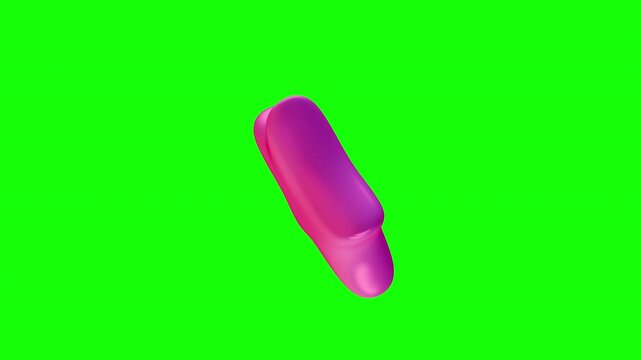 3d animation rotation star figure in colorful glossy gradient material isolated on green screen background. Fashion modern bright motion art element. Simple abstract primitive for decoration.