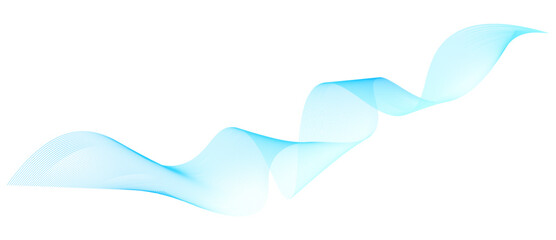 Blue Abstract Wave Lines on White Background
