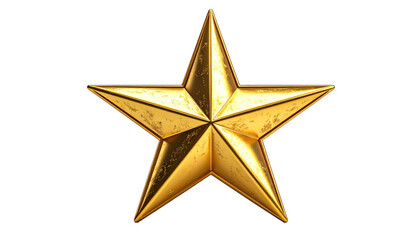 Obraz premium A golden, five-pointed star with a slightly aged and weathered appearance