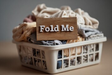 Funny Domestic Chore Reminder on Laundry Basket. Ideal for lifestyle blogs, cleaning tips, and humorous home organization content.