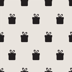 Gift Boxes Pattern. Minimal repeat pattern with present silhouettes. For holiday packaging, festive wallpaper and celebration design.