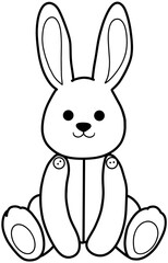 앉아있는 토끼인형 라인 © seolju