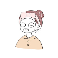 Woman using a sheet mask