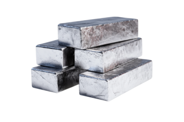 Aluminium block isolated on transparent background