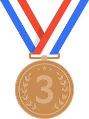 Bronze Medal Vector Illustration for Third Place and Competition Award