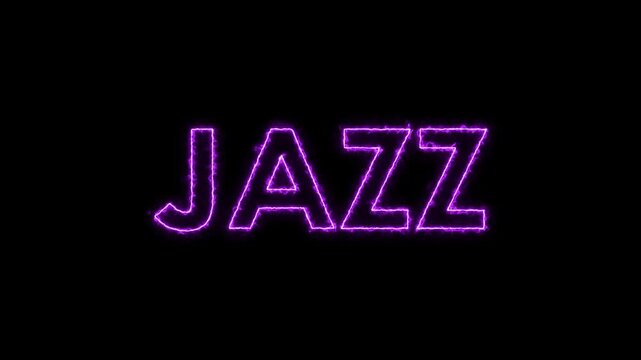 RnB Jazz neon text animated neon icon text RnB Jazz 4k croma looping
