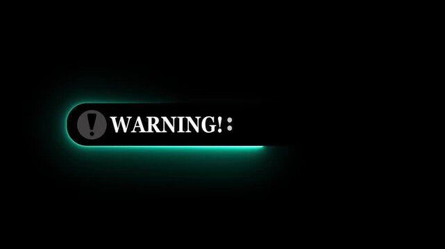 System hacked warning alert idea on the black background. Cyber security and cybercrime. Motion graphics of warning concept. 4k video. 