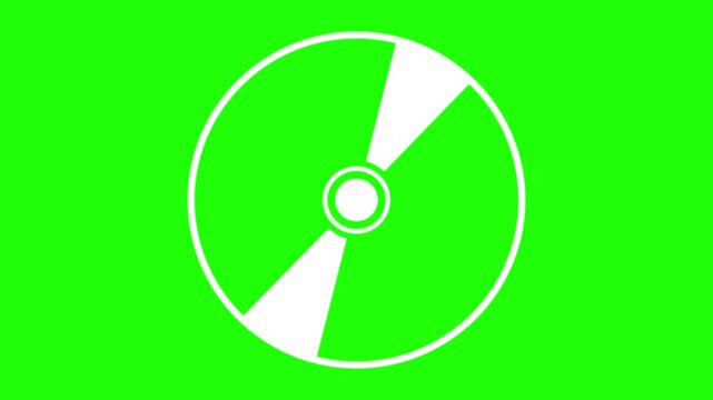 spinning CD disc icon, animated spinning CD disc icon green screen croma 4k