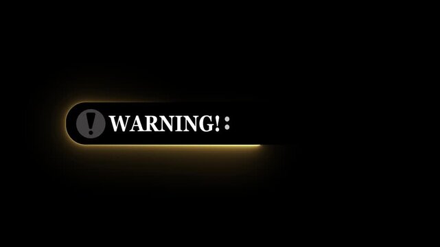 System hacked warning alert idea on the black background. Cyber security and cybercrime. Motion graphics of warning concept. 4k video. 