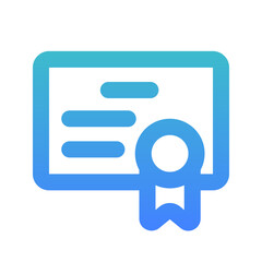 certificate bold gradient icon