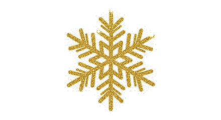 Elegant gold glitter snowflake on a pure white backdrop evokes winter magic