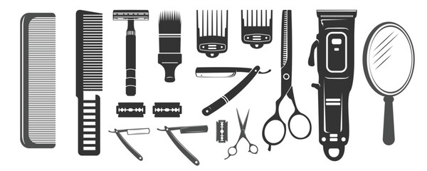Classic Barber Shop Tools Collection