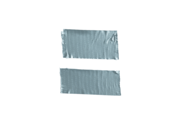 Two pieces of silver duct tape isolated on transparent background
