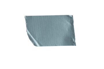 Single piece of silver duct tape isolated on transparent background