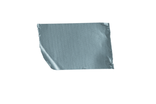 Single piece of silver duct tape isolated on transparent background
