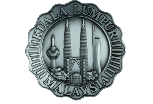 Metal souvenir badge from Kuala Lumpur Malaysia
