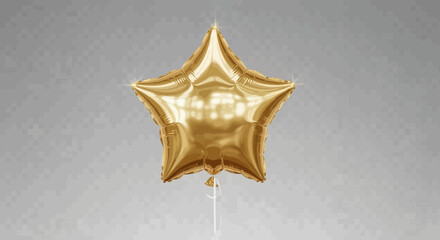 Golden star balloon for celebration, luxury party decoration, birthday party
