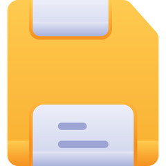 Orange and Lavender Floppy Disk Icon for Data Storage and Digital Archive Symbol in a Clean Minimalist Style with a Flat Design Aesthetic Representing Saving Files and Computer Technology
