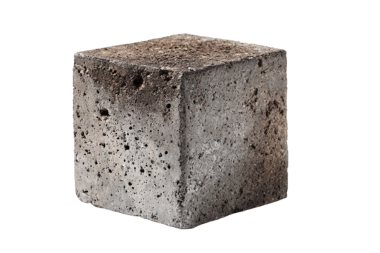 High-strength cement isolated on transparent background