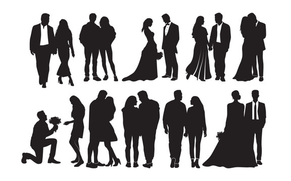 Wedding and Romantic Couple Silhouettes Collection