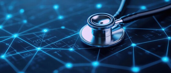 Healthcare Technology and Digital Network with Stethoscope