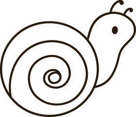 Simple line cute snail cartoon icon © Manaporn