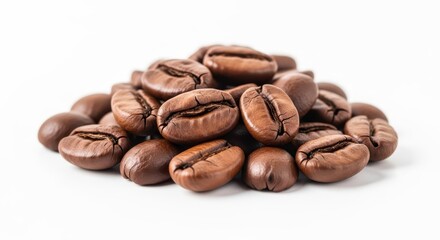 Naklejka premium coffee bean isolated on white background, clipping path, full depth of field