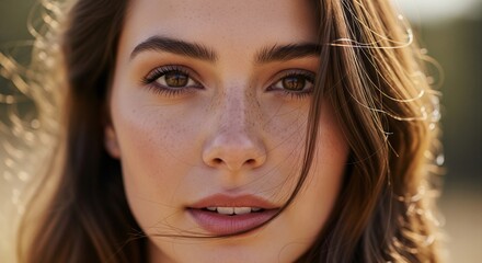 Natural Beauty Close-Up Portrait of a Woman