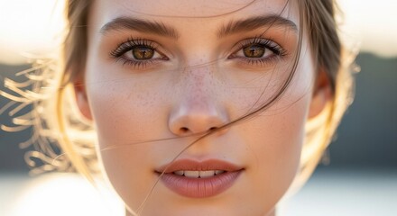 UExpressive Female Face with Light Freckles