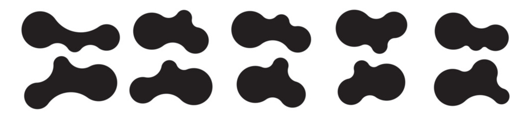 Set of abstract metaball shapes