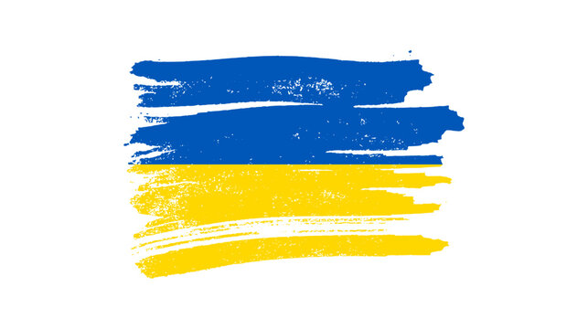 Ukrainian national flag in grunge style