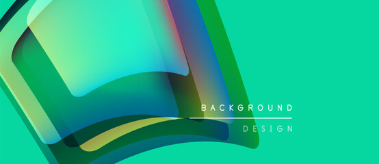 Abstract fluid shapes overlap, creating vibrant turquoise, green gradients. Modern design element for backgrounds, presentations. Minimalist aesthetic.