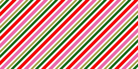 colorful striped background. A vibrant diagonal stripe pattern featuring red, pink, green, gold, and white lines, creating a bold and dynamic abstract background suitable for modern design themes.