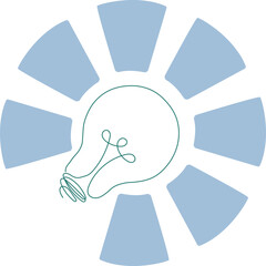 Radial Light Bulb Idea Concept Infographic Diagram Vector