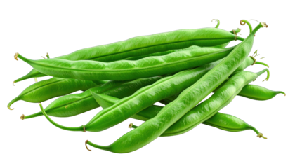 A pile of vibrant green, slender, and healthy string beans against a black background