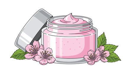 Indulge in luxurious self-care with this pink floral scented cream, perfect for a relaxing spa day and youthful glowing skin everyone desires