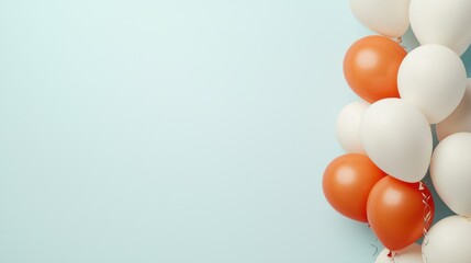 Bright Party Balloons on Light Blue Background for Themed Events