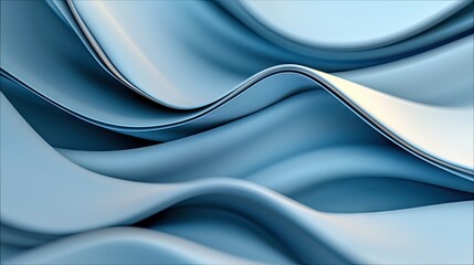 Abstract flowing waves of blue and white, with smooth curves and soft lighting, creating a sense of motion and depth.