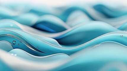 An abstract, close-up view of flowing blue liquid with subtle white highlights and small bubbles, suggesting movement and purity.