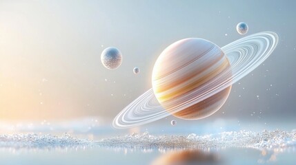 Dreamy Planet Scene with Soft Lighting and Ethereal Atmosphere