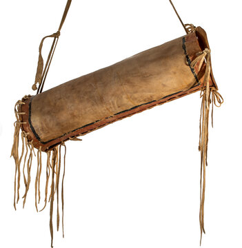 Replica of a rawhide transport bag from a Native American