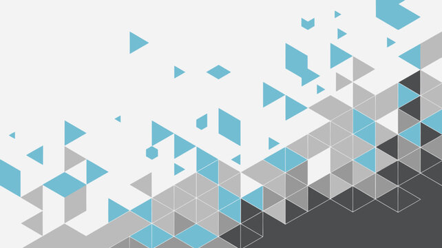 Abstract geometric background with triangles and cubes modern vector design for presentation banner or wallpaper in blue gray and white
