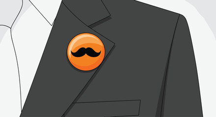 A stylish mustache pin, perfect for fundraising events and awareness campaigns celebrating men's health month