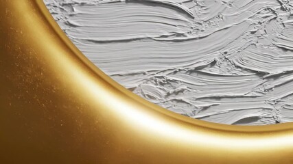 Gold paint, white banana, and artistic flair create an innovative setting for promoting creative expression or technological advancement in 4K UHD high definition footage featuring intricate.