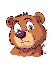 cute brown bear artwork isolated on white