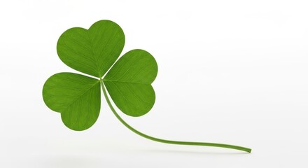 Clover isolated on white background, St. Patrick's Day symbol, full depth of field