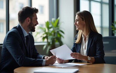 Business people negotiating a contract. High quality